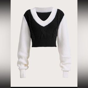 Never worn Knit cropped sweater form SHEIN